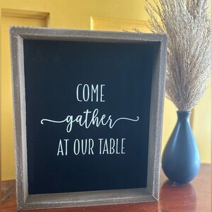 Farmhouse “Come Gather at Our Table” Sign | Neutral Rustic Kitchen Decor